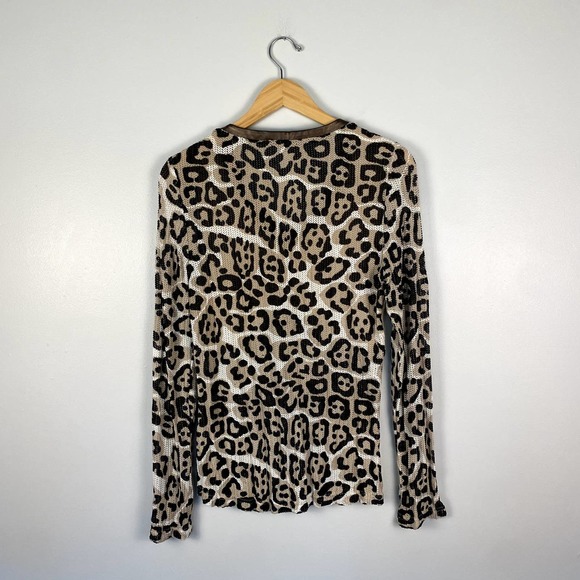 Alberto Makali Crochet Patchwork Leopard Print Top Size Medium - Picture 6 of 6